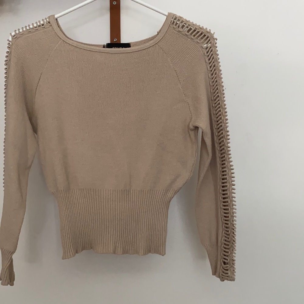 Costa blanca xs open sleeve brown sweater